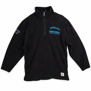Vtg NFL Mens Carolina Panthers M Black Fleece Jacket Sports Illustrated Full Zip